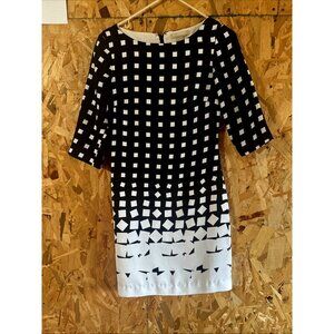 Banana Republic ~Woman Size 0~Black White Geometric Print Dress Lined